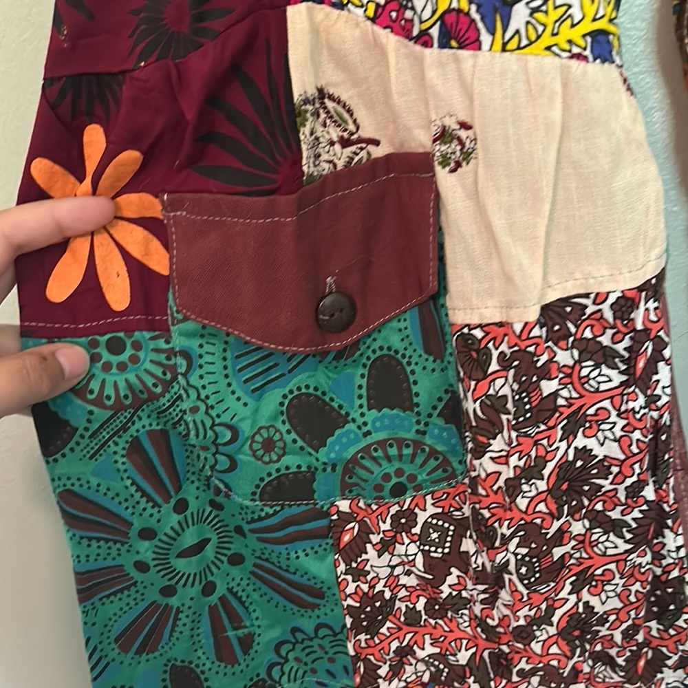 Flattering Patchwork Multicolor Women's Pants Fla… - image 3